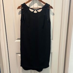 H&M Black Sleeveless Beaded Neck Shift Dress Size 6 NWT